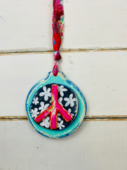 Peace, Love, Happy Ornament - Binki Creations by Mary Beth