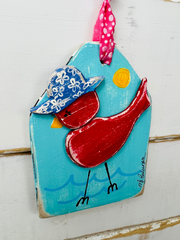Red Bird Ornament - Binki Creations by Mary Beth